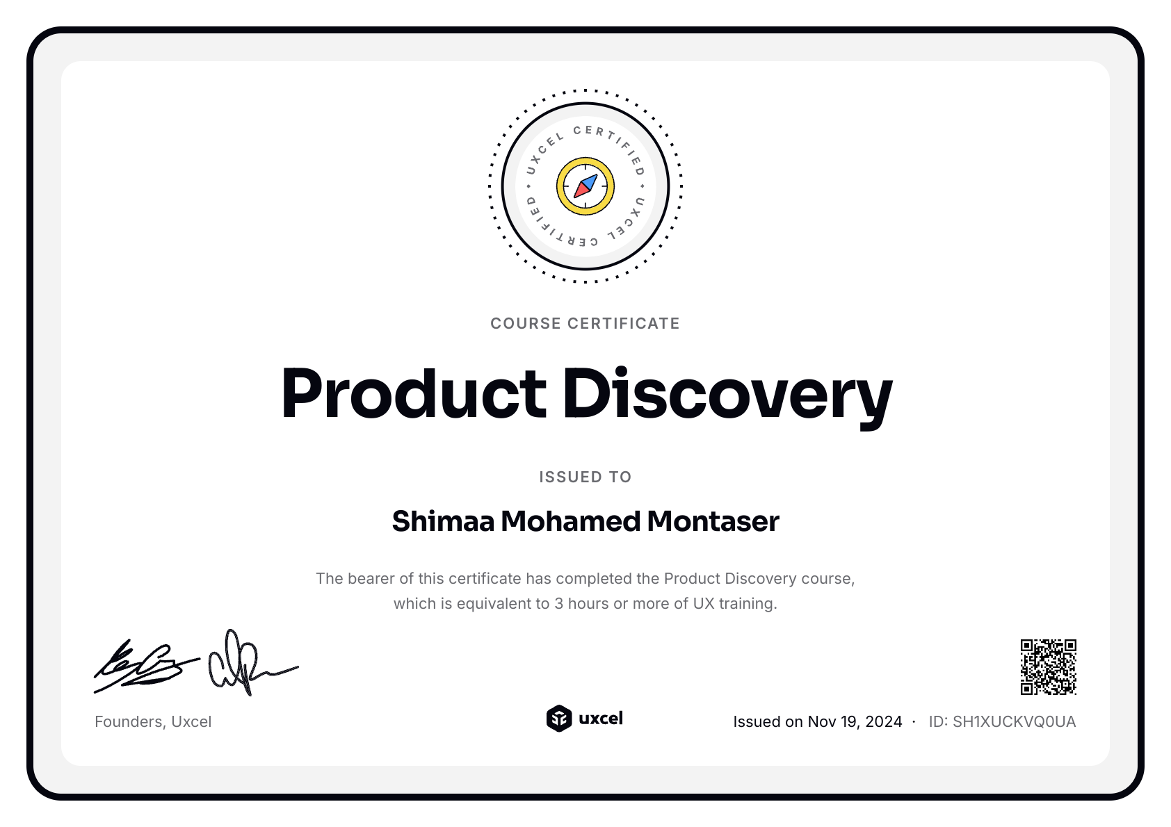 Shimaa Mohamed Montaser's certificate